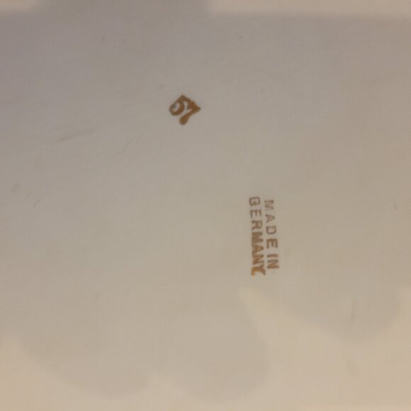 Vintage German Porcelain Tray With Pink Rose Design & Gold Accents - Picture 3 of 8